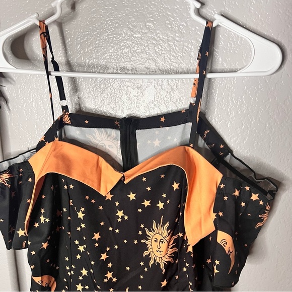 SHEIN Romwe Women's | Pinup Celestial Cold Shoulder Sweet🖤 Dress, med (6), NWOT - Picture 2 of 12
